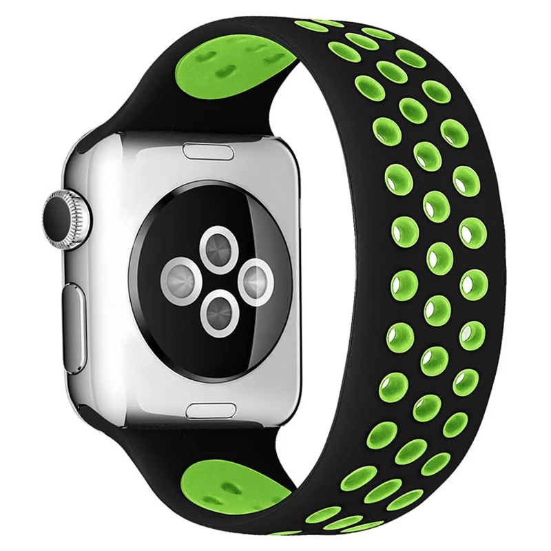 

GOOSUU Silicone Strap for Apple Watchband 44mm 40mm 38mm 42mm Breathable Wristband Bracelet iWatch Correa for apple watch series