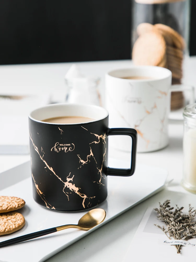 Креативные керамические кофейные кружки в скандинавском стиле с мраморным