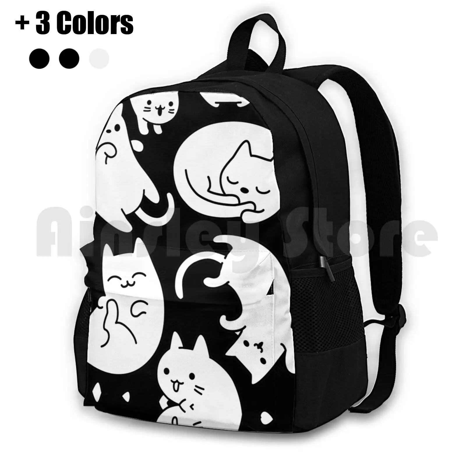 

Black White Cat Pack Outdoor Hiking Backpack Riding Climbing Sports Bag Cat Cats Kitty Kitten Kitties Feline Felines Meow