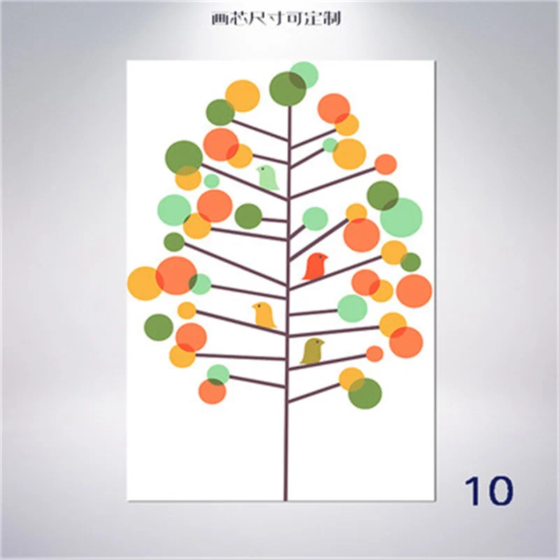 Красочные абстрактные животные Кит Рыба Бабочка синяя Гора перо олень лес