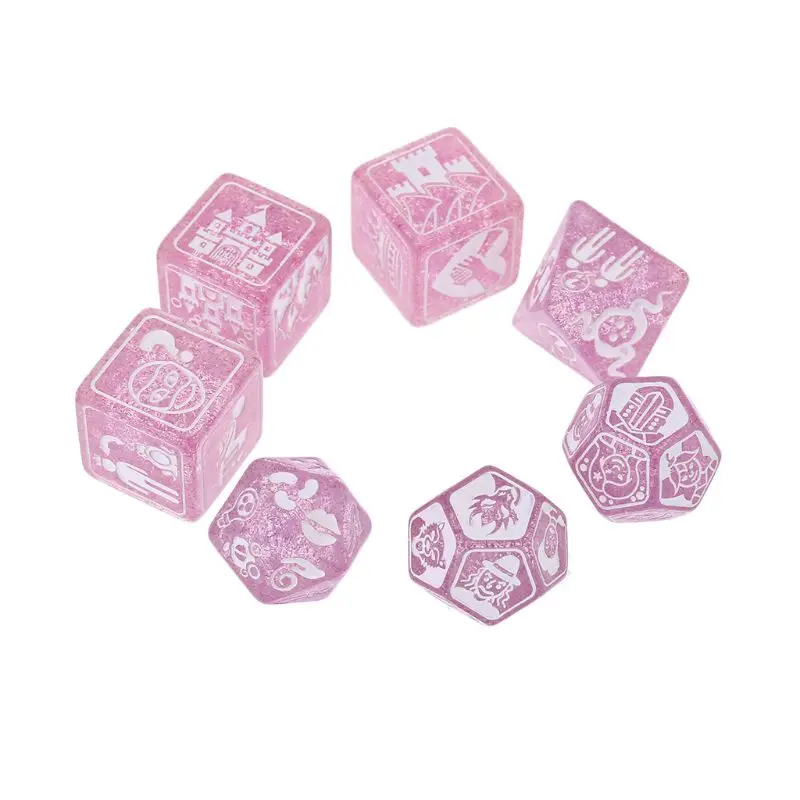 

New 7pcs/set Story Dices for story Time Polyhedral Game Dice Says Party Multi Faces Acrylic Dice Toy