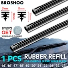 Вставная резиновая полоска (заправка) BROSHOO, 1 шт., 8 мм6 мм Автомобильная щетка стеклоочистителя для лобового стекла, мягкая, 14 дюймов, 16 дюймов, 17 дюймов, 18 дюймов, 19 дюймов, 20 дюймов, 21 дюйм, 22 дюйма, 24 дюйма, 26 дюймов, 28 дюймов, аксессуары