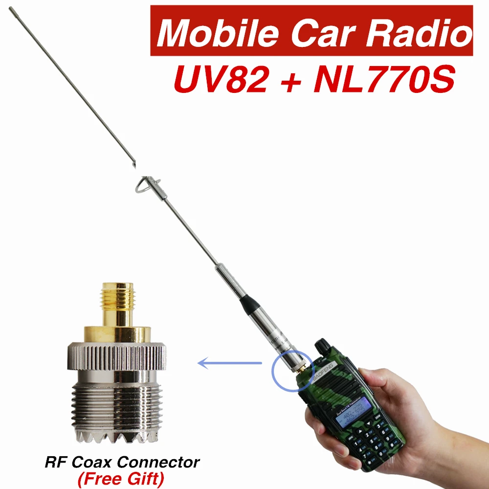 Baofeng UV 82 Walkie Talkie + NL770S антенна для мобильных автомобильных радиоприемников