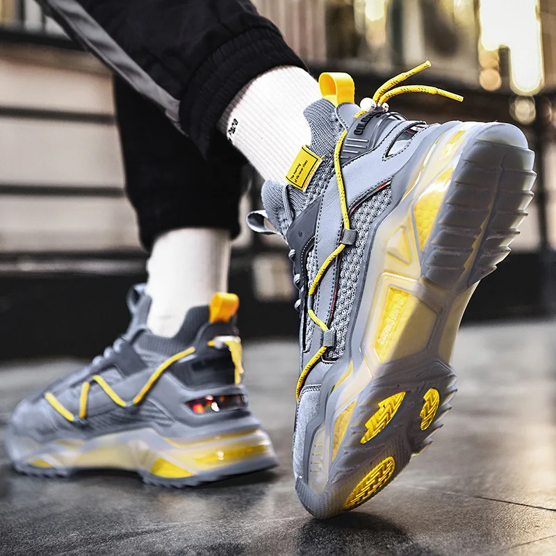 Men's Casual Shoes High Quality Fashion Running Shoes Non-slip  Height Increasing Hard-wearing Autumn 2021 New Men's Sneakers