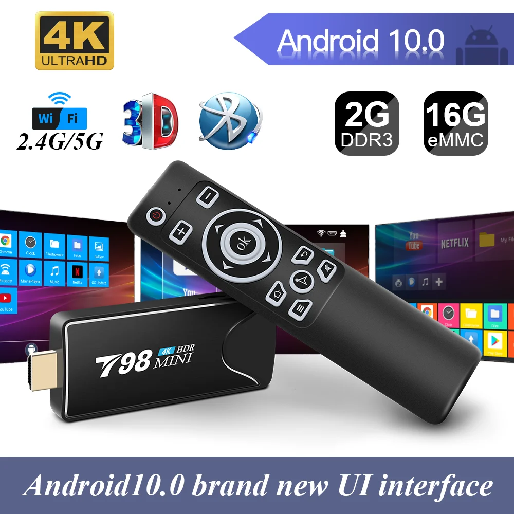 Мини ТВ приставка RK3318 H.265 4K 2 4 ГГц Bluetooth android 10|ТВ-приставки и медиаплееры| |