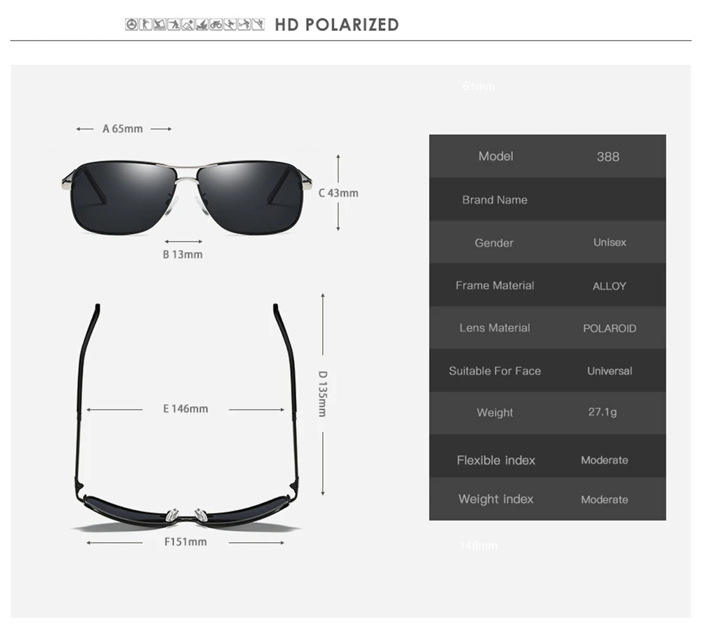 

Fashionable Sunglasses Men Colorful Polarized Sun Glasses