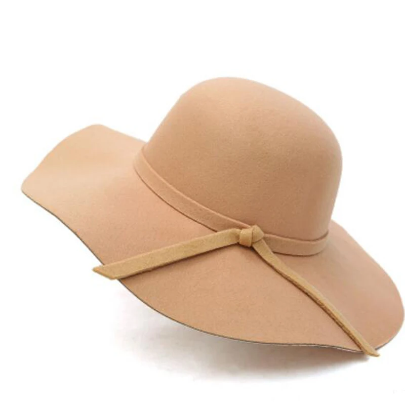 Шляпа-трилби Женская/мужская фетровая с широкими полями