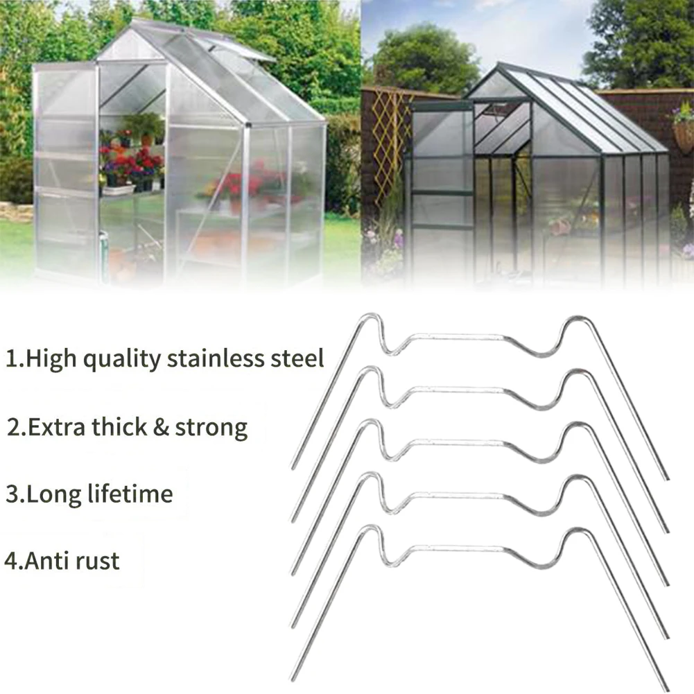 

100 PCS W Type Stainless Steel Fixed Buckle Clips Anti Rust Long Life Time Greenhouse Glazing Glass Pane Fixing Clips