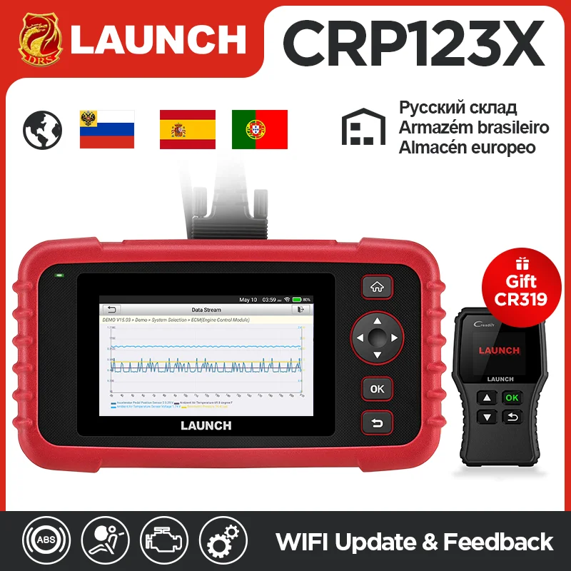 Launch X431 CRP123X OBD2 сканер автоматический считыватель кодов OBDII диагностический инструмент ENG AT ABS SRS launch сканер автомобильный инструмент crp123