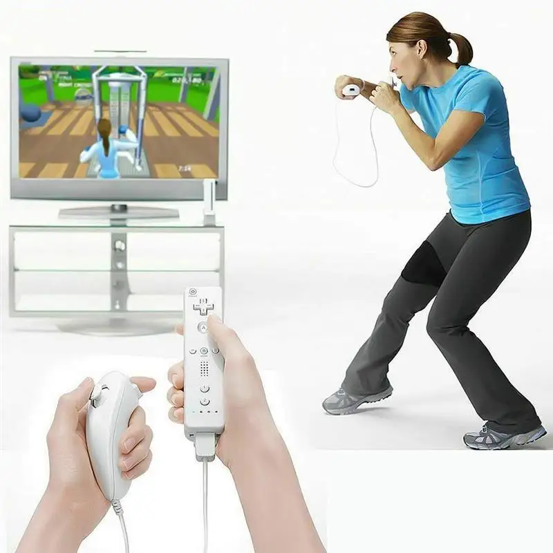 Беспроводной пульт дистанционного управления 2 в 1 для Nunchuk Nintendo Wii встроенный