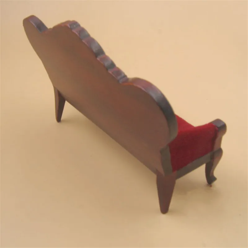 Кукольный домик Миниатюрный диван 1/12 деревянная красная мебель игрушка для