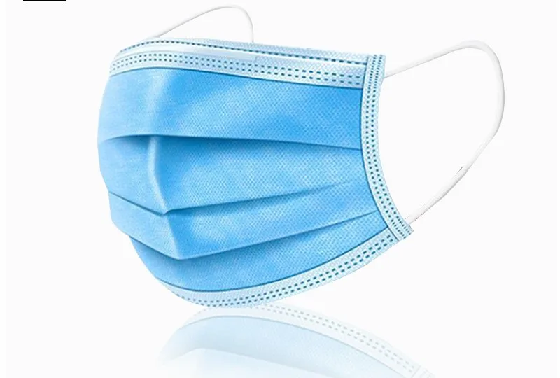 Быстрая доставка синяя одноразовая 3ply Нетканая маска для лица взрослых детей