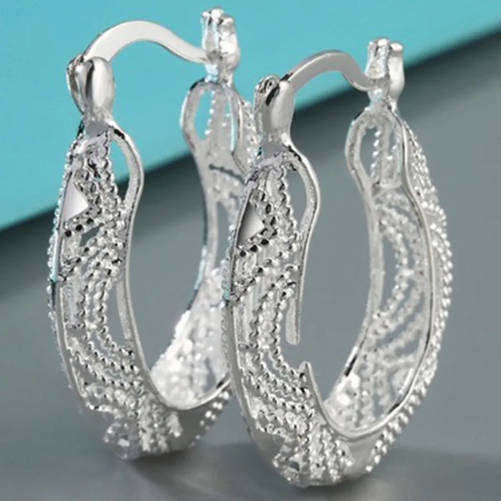 

Creative hollow pattern female earrings ear buckle jewelry for women birthday party gift free shipping