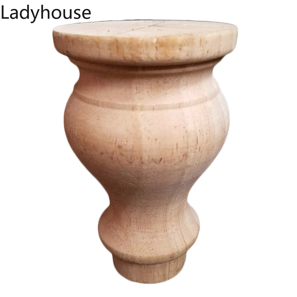 

1PC 10cm Furniture with Solid Wood Legs Carving Flower Sofa Seat TV Cabinet Feet, No Paint Drop Ship，Furniture Feet Replace