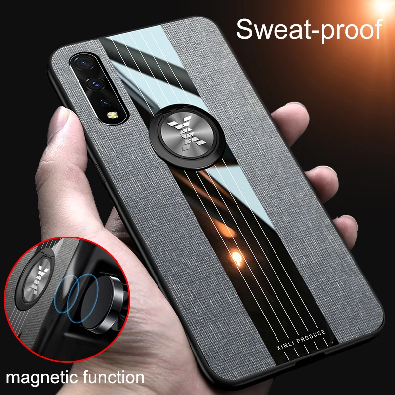 

KONSMART Luxury Phone Case Vivo V17 Neo Finger Ring Noble Shockproof Protective Cover For Vivo V17 Neo V17Neo Fundas