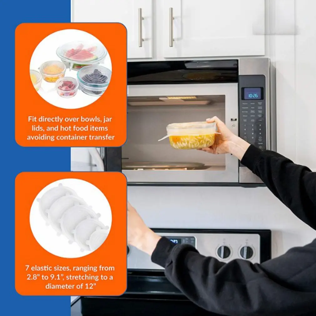 Многоразовые крышки для фруктов и овощей многоразовые кухни|Крышки посуды| |