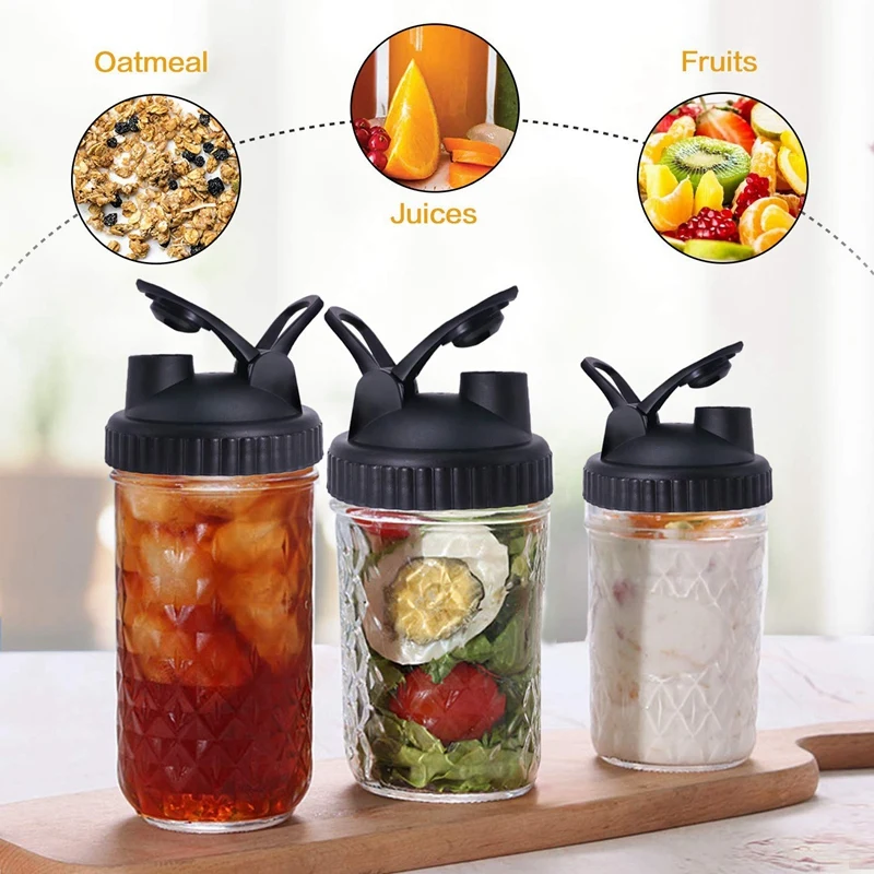 Promotion! Jar Lids - 4 Pack Canning Flip Cap with Leak-Proof Seal Storage Caps Easy Pour Spout for Wide Mouth Ja |