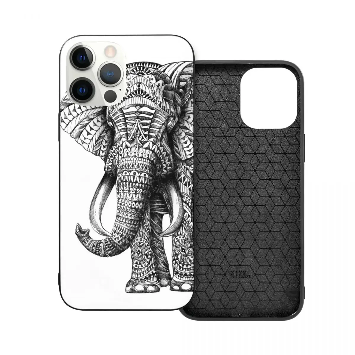 

Декоративный стеклянный бампер для телефона из ТПУ со слоном для iPhone 13 12 11 Xs Xr X Pro Max Mini 7 8 Se2 Plus 6 6S