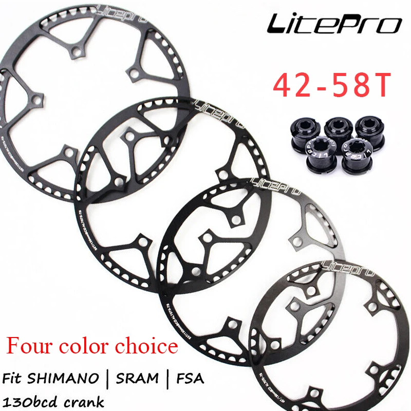 Litepro 42T/45T/47T/53T/56T/58T односкоростной 130BCD складной велосипед коленчатый набор BMX