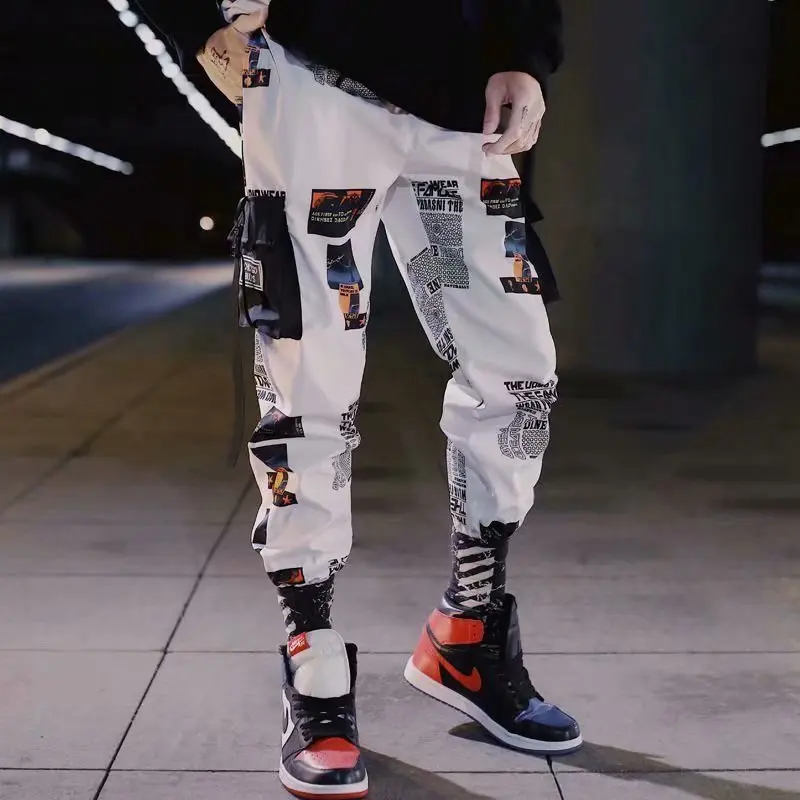 

2021 men's spring and autumn hip-hop popular pencil pants trousers streetwear goods ripped sweatpants jogger trousers ha