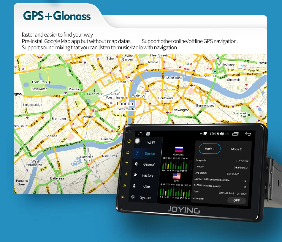 JOYING Android 8,1 головное устройство 7 дюймов Автомобильный Радио плеер gps карты Поддержка зеркальная связь/камера заднего вида/SWC wifi Bluetooth Авторадио