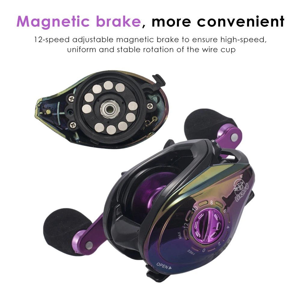 

Baitcasting Fishing Reel 12-speed Magnetic Brake Left Right Hand Double Metal Spool High Speed Fishing Wheel Accessories