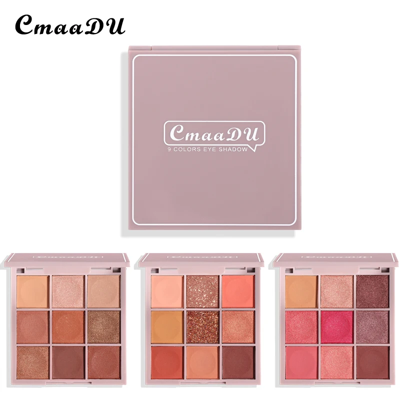 

9 Colors Nude Matte Palette Shimmer and Shine Eyeshadow Palette Matte Glitter Eyeshadow Palette Shiny Eye Shadow Eye Pigments