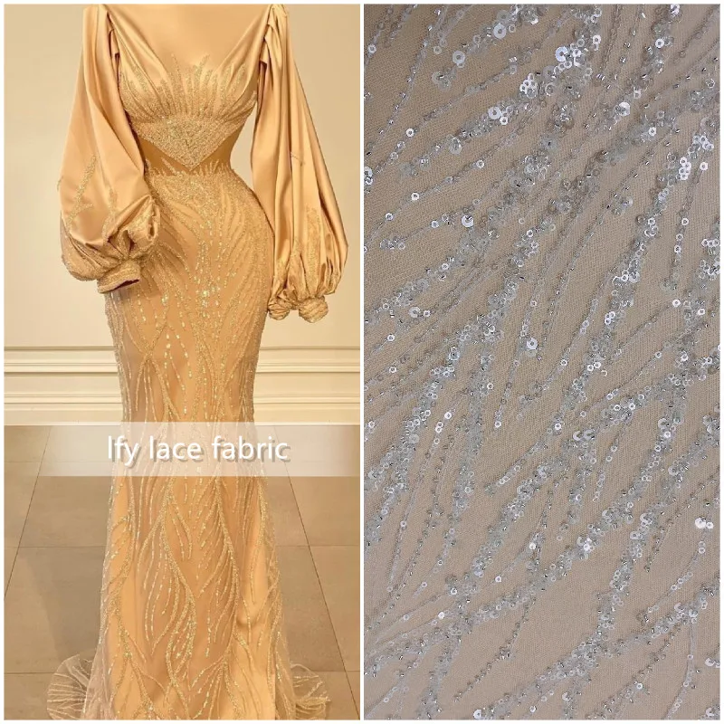 1 ярд высшее качество блестящая Роскошная модная кружевная ткань с богатыми