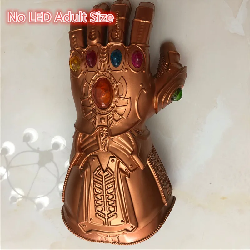 Thanos adult no led 1: 1 светодиодный светильник Thanos Gauntlet Военные перчатки косплей Хэллоуин костюм реквизит Endgame 4 Quantum - Цвет: Thanos adult no led