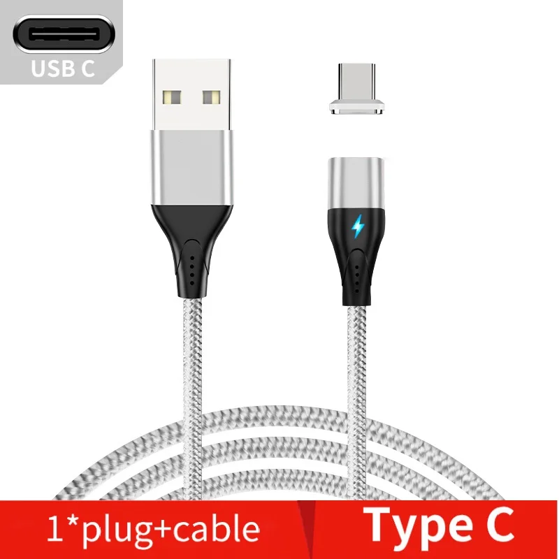 NOHON Магнитный кабель Micro usb type C Магнитный USB кабель передачи данных для быстрой зарядки для iPhone XS MAS X XR 8 7 6 6S магнит зарядное устройство для телефона - Цвет: Silver for Type C