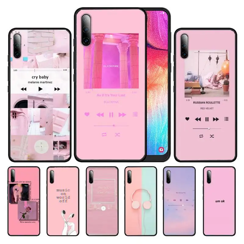 

Pink Aesthetics songs High Quality Phone Case for Samsung s21 ultra S6 S7 edge s8 s9 s10 S20 plus lite S10E note 10 20 pro coque