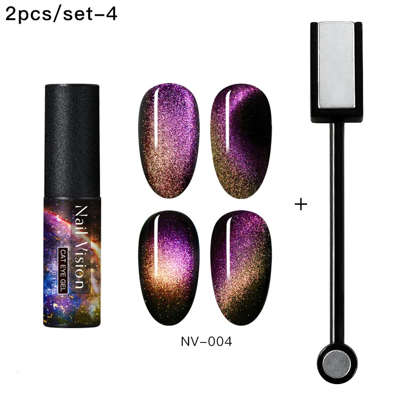 Nail Vision 5 мл Гель-лак для ногтей с эффектом «кошачий глаз» лак Хамелеон для использования с магнитом УФ Гель-лак для ногтей Фиолетовый Синий замочить от УФ светодиодный Гель-лак для ногтей - Цвет: EEZH07358