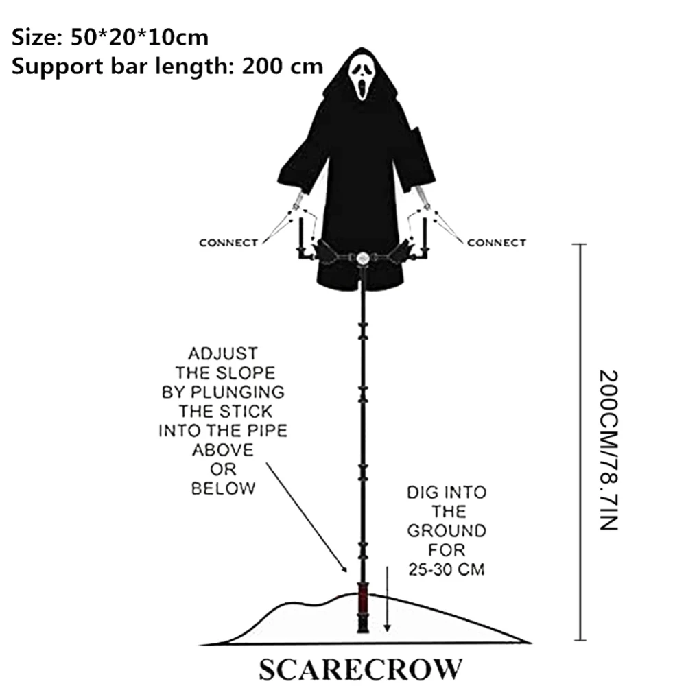 

Yicaler Ghostface Scarecrow Scary Hanging Ghostface Scarecrow Unique Creative Decoration, Scream Scarecrow Decoration for Garden