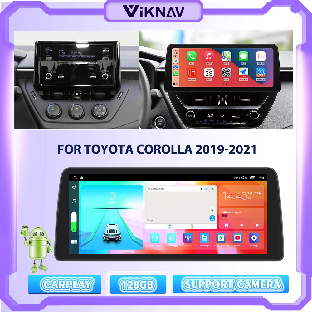 

12.3 Inch Android 10.0 Car Radio For Toyota Corolla 2019-2021 Multimedia Player GPS Navi HD Screen CarPlay DSP 128GB ROM