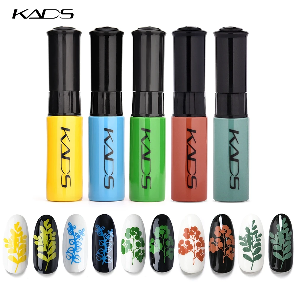 

KADS 10ml Nail Stamping Polish Set Black White Gold Silver Nail varnish Polish Nail Art Decoration Nail Printing Polish Lacquer