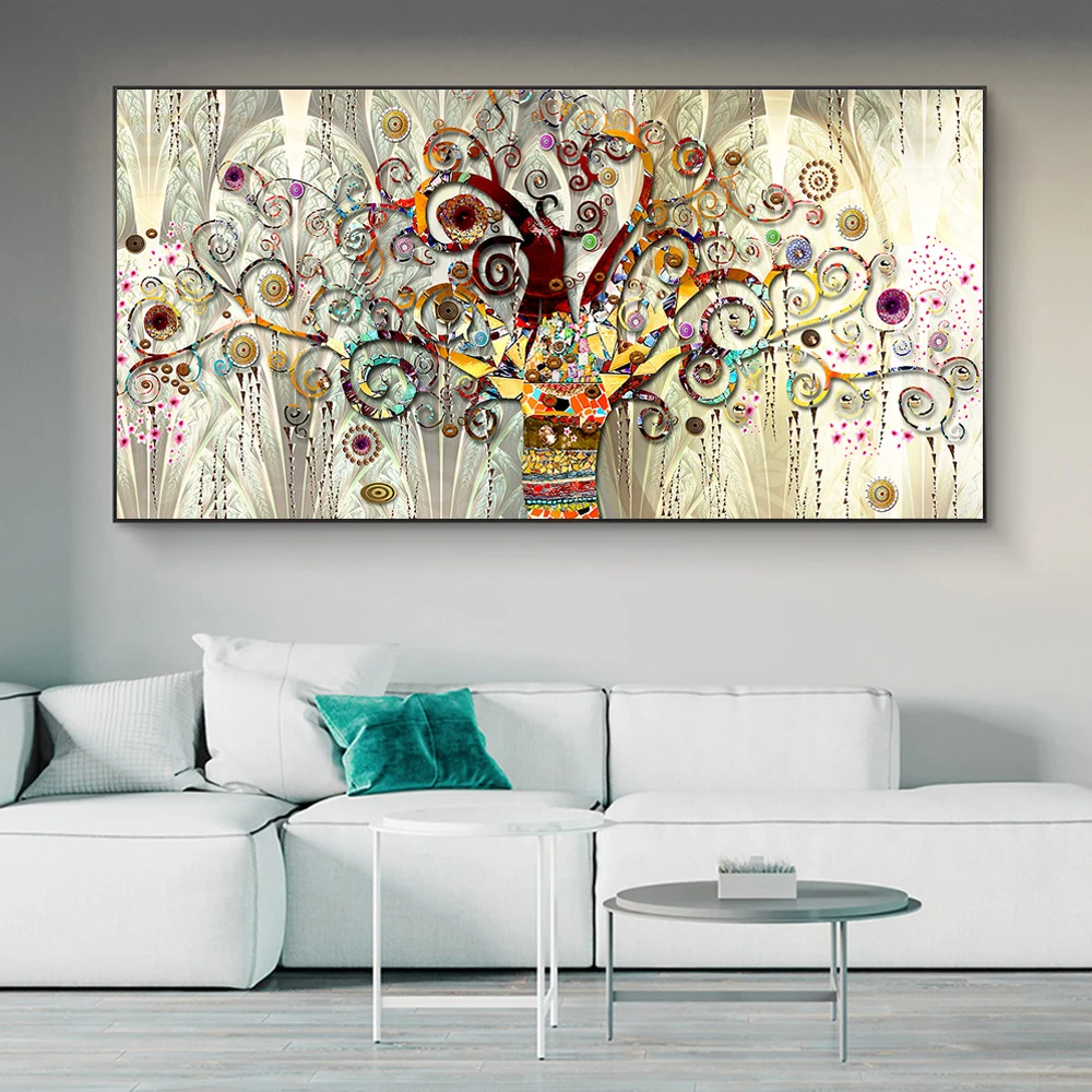 

Tree of Life Classical Art Paintings Print on Canvas Art Posters And Prints Gustav Klimt Famous Wall Art Pictures Home Decor