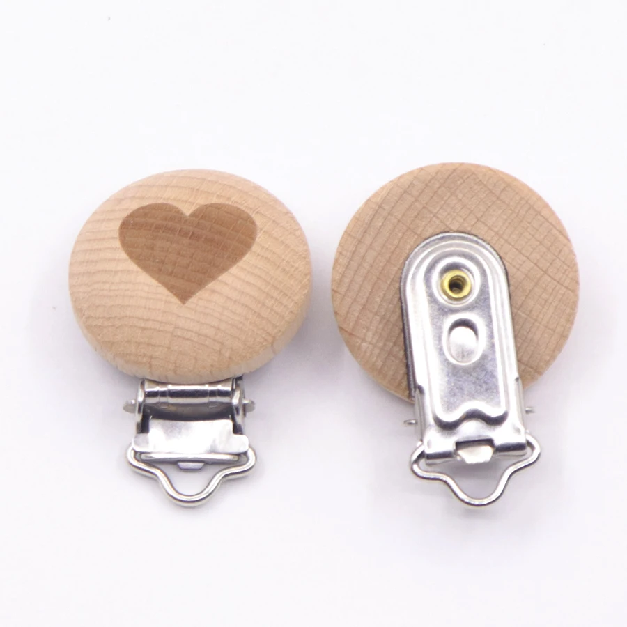 Clip para chupete de madera con dibujos animados, accesorios para lactancia, cadenas para chupete de beb&eacute;, 5 uds.-5