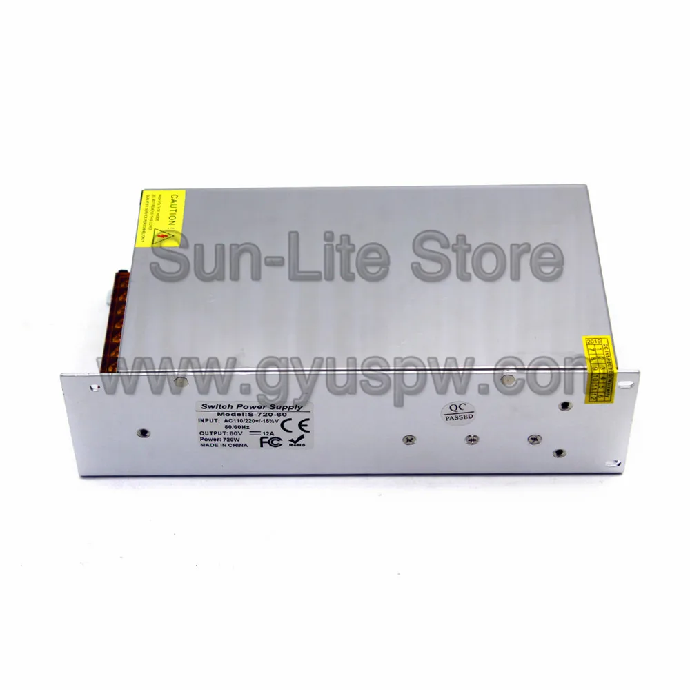 Выключатель с одним выходом источник питания DC60V 12A 720W Постоянное напряжение AC DC