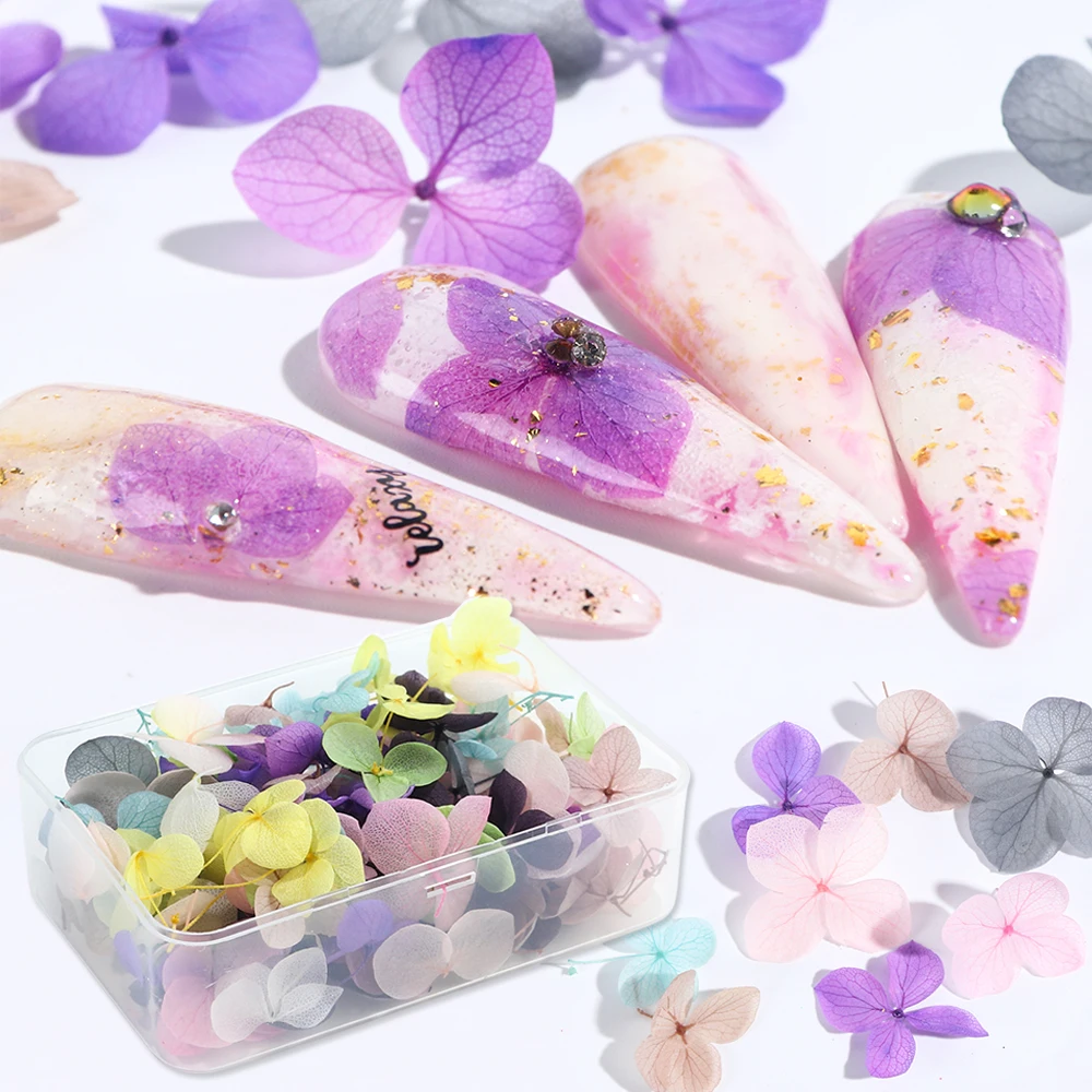 Dried Flowers Leaf Nail Decorations Natural Floral Stickers DIY Summer Art Designs Jewelery UV Gel Polish Manicure NF1505 | Красота и