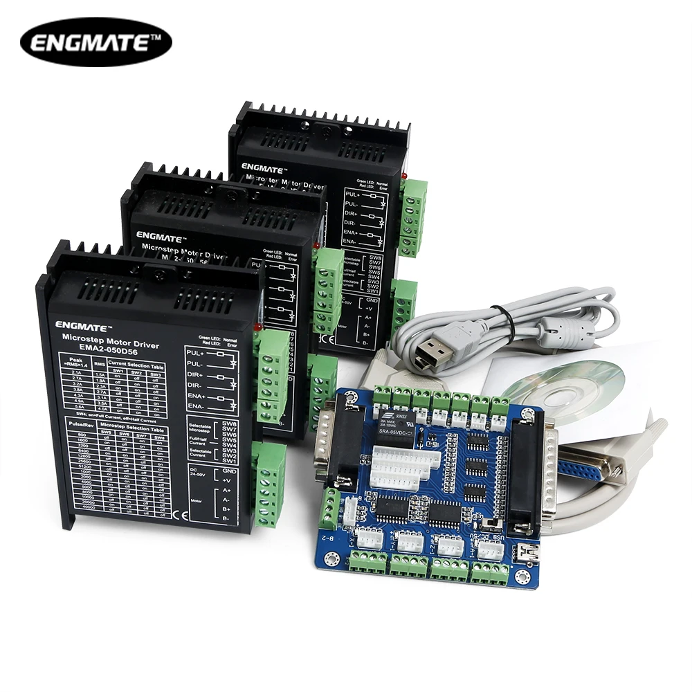 SAVEBASE 3-осевой ЧПУ комплект DM556D EMA2-050D56 микроступенчатые двигатели 5-осевая разрывная плата для гибридных шаговых двигателей Nema23/34