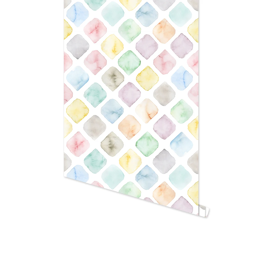 Настенная бумага с геометрическим рисунком съемная