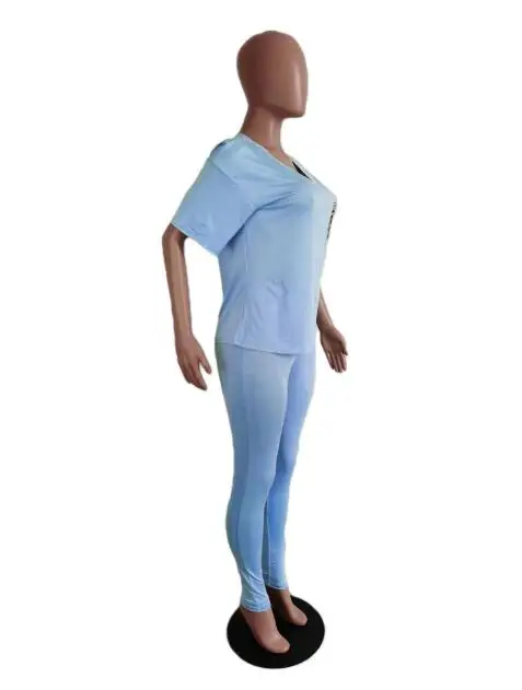 Женский спортивный костюм из двух предметов брюки с коротким рукавом одежда для