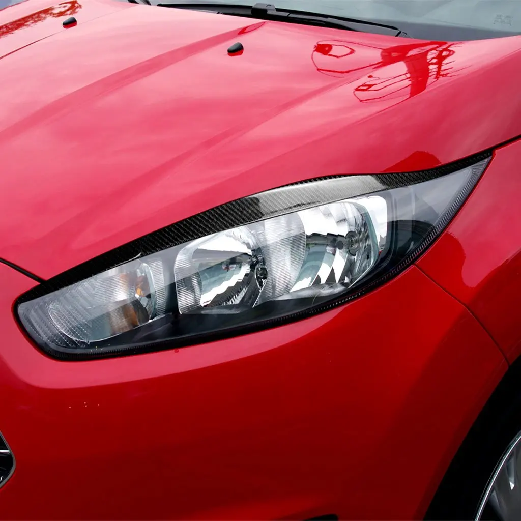 Real Carbon Fiber Headlight Eyelids eyebrow Cover Fit For Ford Fiesta 2013-2016 | Автомобили и мотоциклы