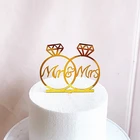 Золотое кольцо свадебный акриловый Топпер для торта 