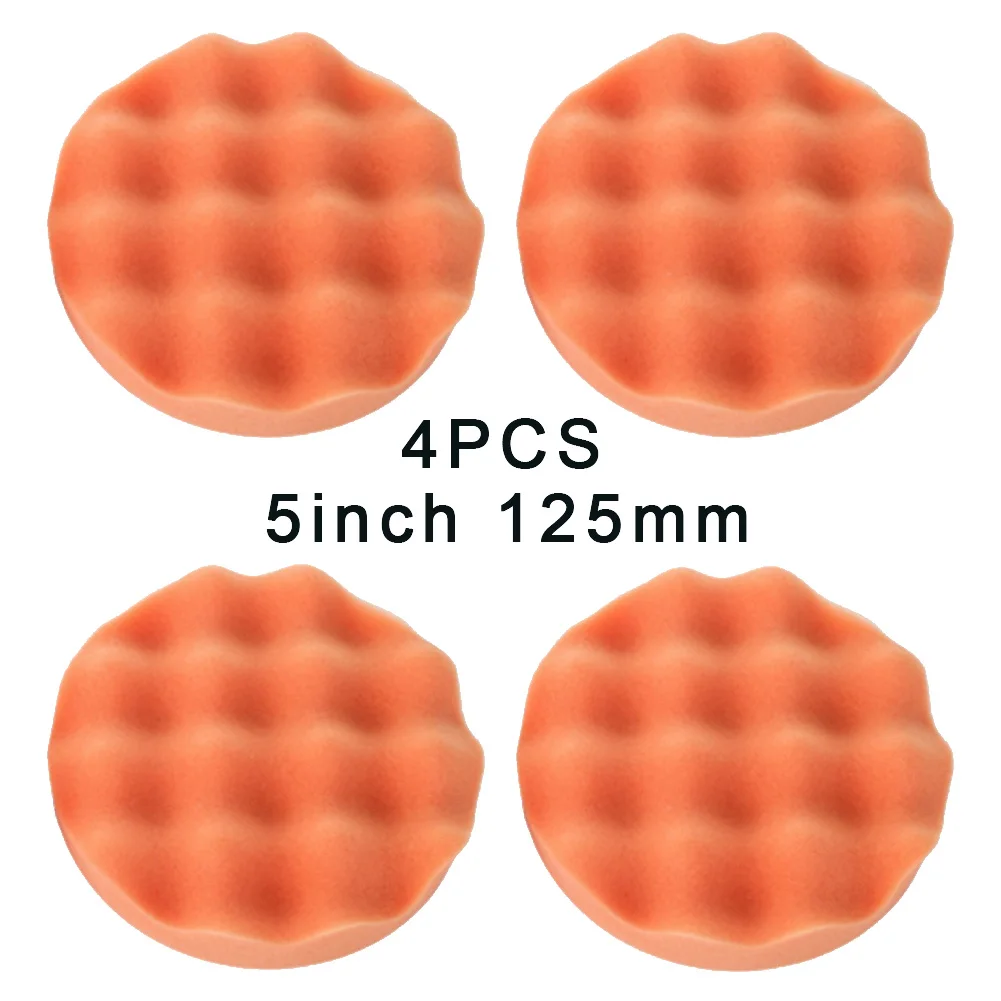 4 шт. 5 дюймов волновая губка Полировочная прокладка мягкая круглая волна