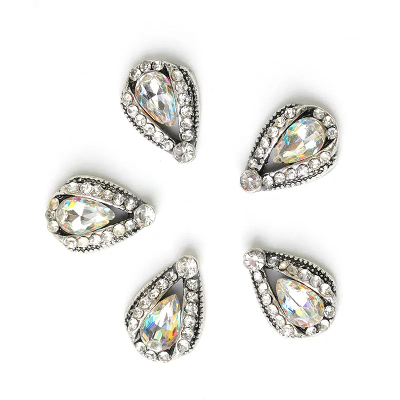 

10 pieces Antique alloy Marquise 3d nail art decorations charm rhinestone glitter crystal stone rhinestone jewelry acce