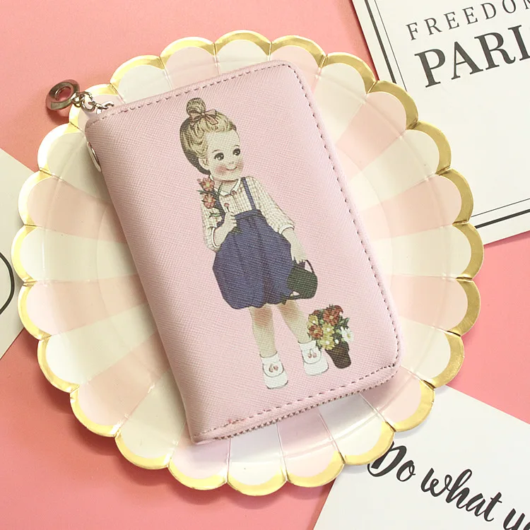 Женский кошелек на молнии с принтом в Корейском стиле из искусственной