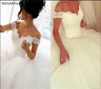estidos de novia ball gown off the shoulder wedding dress lace appliques v neck wedding gown ball gown bride gowns 2021