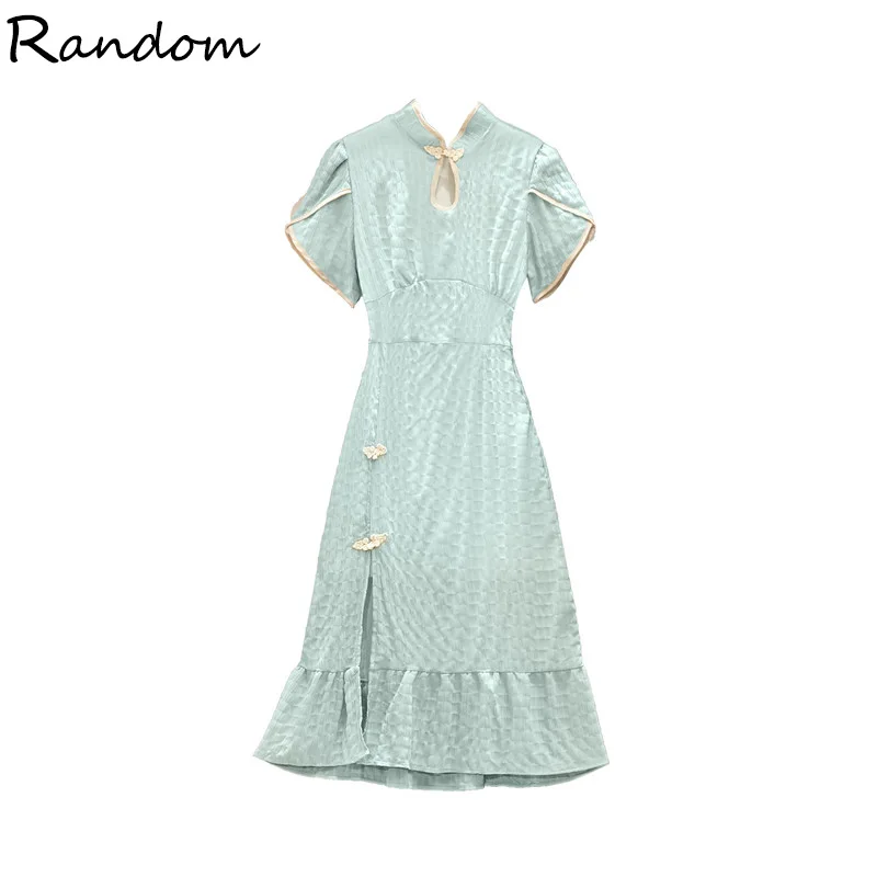 Женское винтажное платье-Ципао Элегантное синее длинное платье в стиле 1920-х