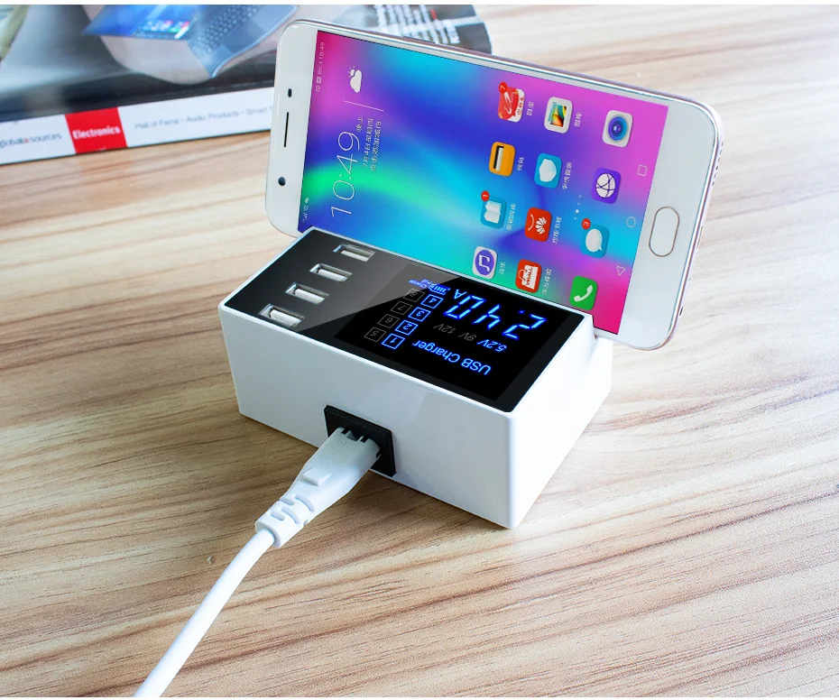 Подставка для телефона 4 порта USB зарядное устройство быстрозарядная станция концентратор умный рабочий стол разъём адаптера питания для телефона планшета Xiaomi samsung S9